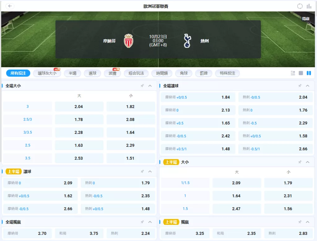2025-10-23 摩納哥 vs 熱刺
